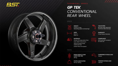 BST Aprilia RSV4 RR (17/20) Carbon Wheels Set "GP TEK" (3.5" x 17" Front; 6.25" x 17" Rear) – Accessories in the Motoraider Motorcycle Aftermarket Accessories and Parts Online Shop