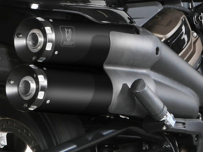 MIVV HD.004 HARLEY DAVIDSON SPORTSTER S ( 2021+ ) Dual Slip on Exhaust "HR-1" (black + aluminium back; approved) – Accessories in the 2WheelsHero Motorcycle Aftermarket Accessories and Parts Online Shop