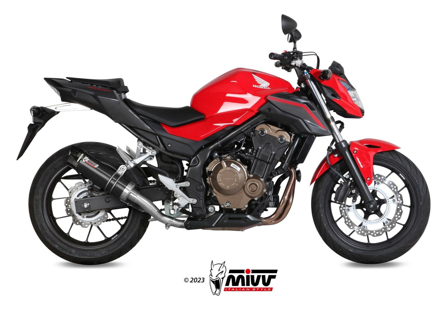 MIVV H.062 HONDA CB 500 F ( 2016 / 18 ) Slip On Exhaust "GP" (black + carbon cap; approved) – Accessories in the 2WheelsHero Motorcycle Aftermarket Accessories and Parts Online Shop