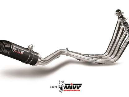 MIVV H.055 HONDA CB 650 F ( 2014 / 18 ) Full System Exhaust "GP" (black + carbon cap; approved) – Accessories in the 2WheelsHero Motorcycle Aftermarket Accessories and Parts Online Shop