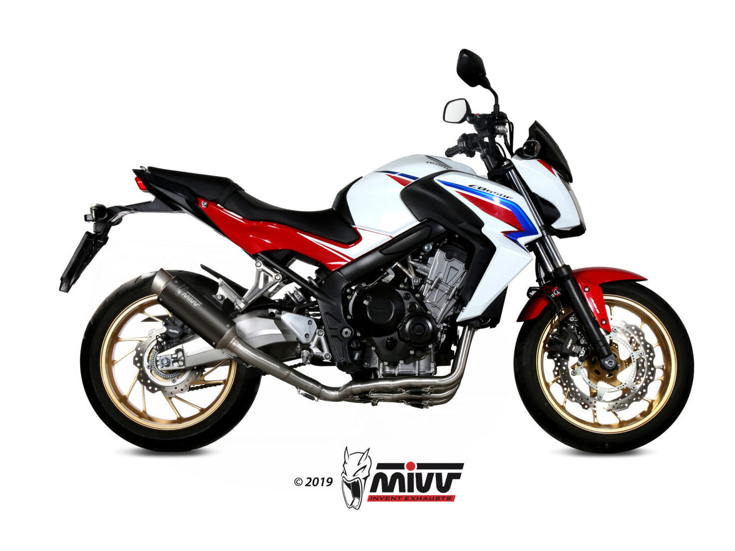 MIVV H.055 HONDA CB 650 F ( 2014 / 18 ) Full System Exhaust "GP PRO" (black; approved) – Accessories in the 2WheelsHero Motorcycle Aftermarket Accessories and Parts Online Shop