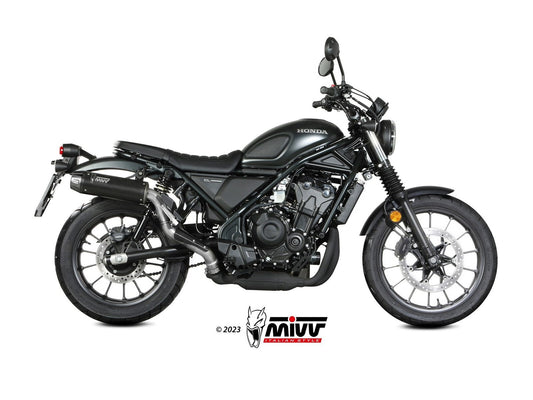 MIVV H.090 Honda CL 500 ( 2023+ ) Slip-on Exhaust "HR-1" (black + long carbon cap back; approved) – Accessories in the 2WheelsHero Motorcycle Aftermarket Accessories and Parts Online Shop