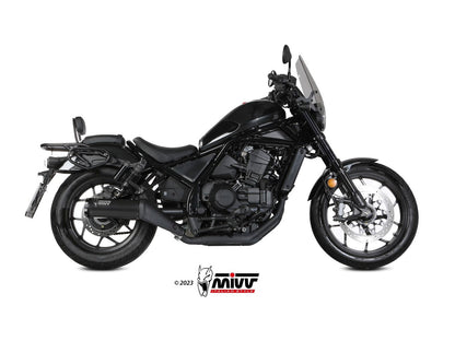 MIVV H.092 Honda CMX 1100 REBEL ( 2022+ ) Slip-on Exhaust "HR-1" (black + aluminium back; approved) – Accessories in the 2WheelsHero Motorcycle Aftermarket Accessories and Parts Online Shop