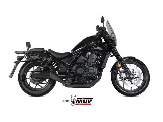 MIVV H.092 Honda CMX 1100 REBEL ( 2022+ ) Slip-on Exhaust "HR-1" (black + aluminium back; approved) – Accessories in the 2WheelsHero Motorcycle Aftermarket Accessories and Parts Online Shop