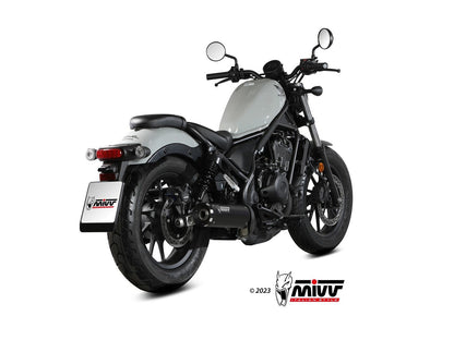 MIVV H.091 Honda CMX 500 REBEL ( 2022+ ) Slip-on Exhaust "HR-1" (black + aluminium back; approved) – Accessories in the 2WheelsHero Motorcycle Aftermarket Accessories and Parts Online Shop