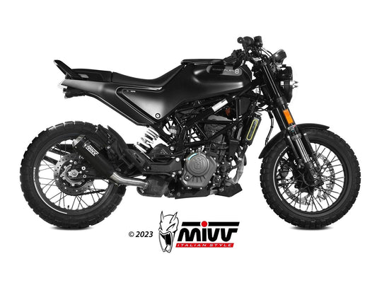 MIVV HU.005 Husqvarna Svartpilen 125 (21/23) Slip on Exhaust "X-M1" (black; approved) – Accessories in the 2WheelsHero Motorcycle Aftermarket Accessories and Parts Online Shop