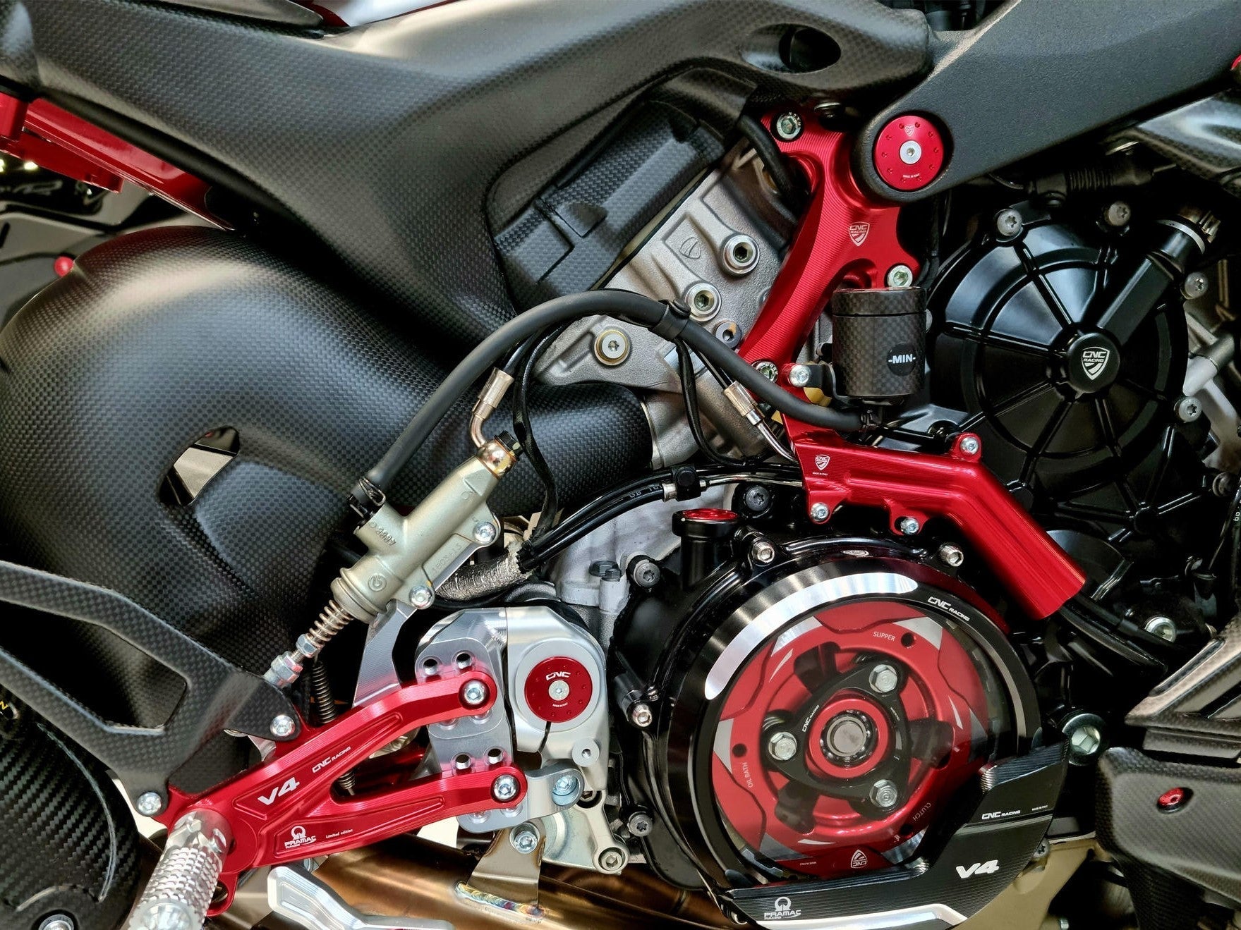IFC04 - CNC RACING Ducati Streetfighter V4 (2023+) Brake Lines Cover (with fluid tank bracket) – Accessories in the Motoraider Motorcycle Aftermarket Accessories and Parts Online Shop