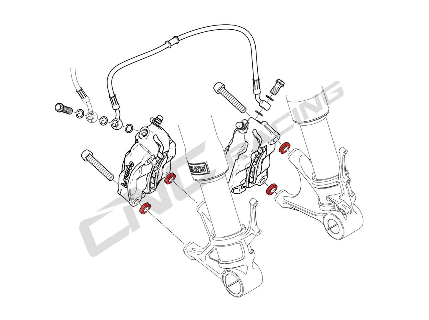 IFD01 - CNC RACING Ducati / Aprilia Front Brake Caliper Spacers Kit – Accessories in the Motoraider Motorcycle Aftermarket Accessories and Parts Online Shop