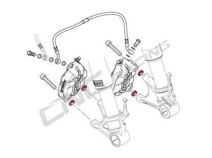 IFD01 - CNC RACING Ducati / Aprilia Front Brake Caliper Spacers Kit – Accessories in the Motoraider Motorcycle Aftermarket Accessories and Parts Online Shop