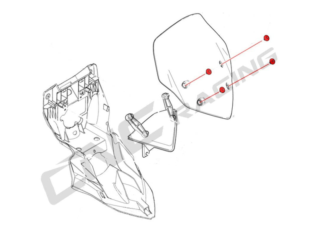 KV321 - CNC RACING Ducati Hyperstrada Windshield Screws – Accessories in the Motoraider Motorcycle Aftermarket Accessories and Parts Online Shop