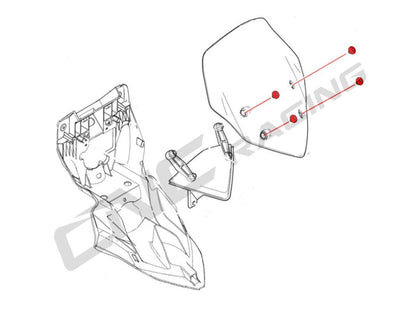 KV321 - CNC RACING Ducati Hyperstrada Windshield Screws – Accessories in the Motoraider Motorcycle Aftermarket Accessories and Parts Online Shop