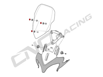 KV327 - CNC RACING Ducati Multistrada 1200 (10/12) Wind Screen Screws – Accessories in the Motoraider Motorcycle Aftermarket Accessories and Parts Online Shop