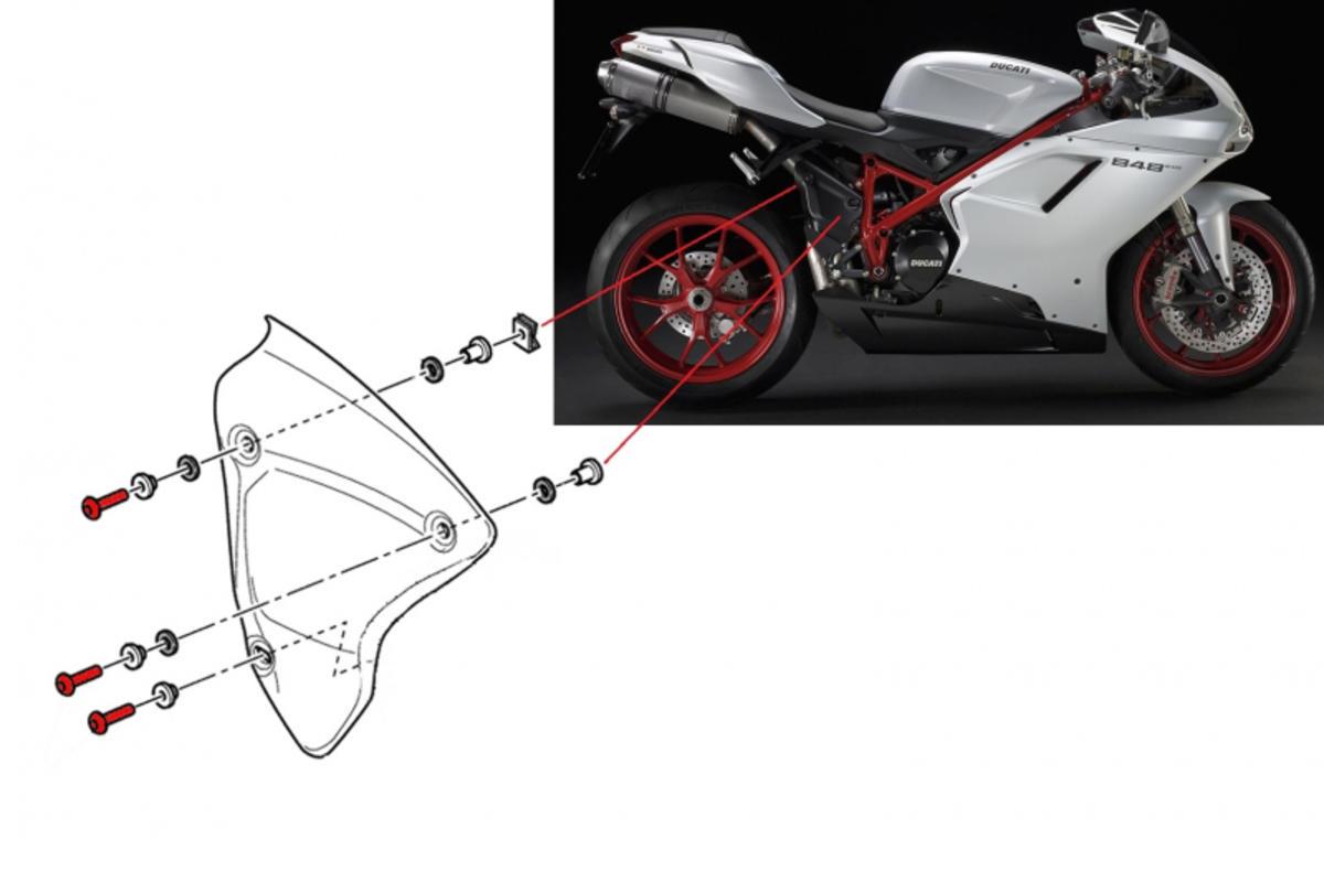 KV334 - CNC RACING Ducati Superbike OEM Exhaust Pipes Heat Guard Screws – Accessories in the Motoraider Motorcycle Aftermarket Accessories and Parts Online Shop