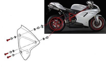KV334 - CNC RACING Ducati Superbike OEM Exhaust Pipes Heat Guard Screws – Accessories in the Motoraider Motorcycle Aftermarket Accessories and Parts Online Shop