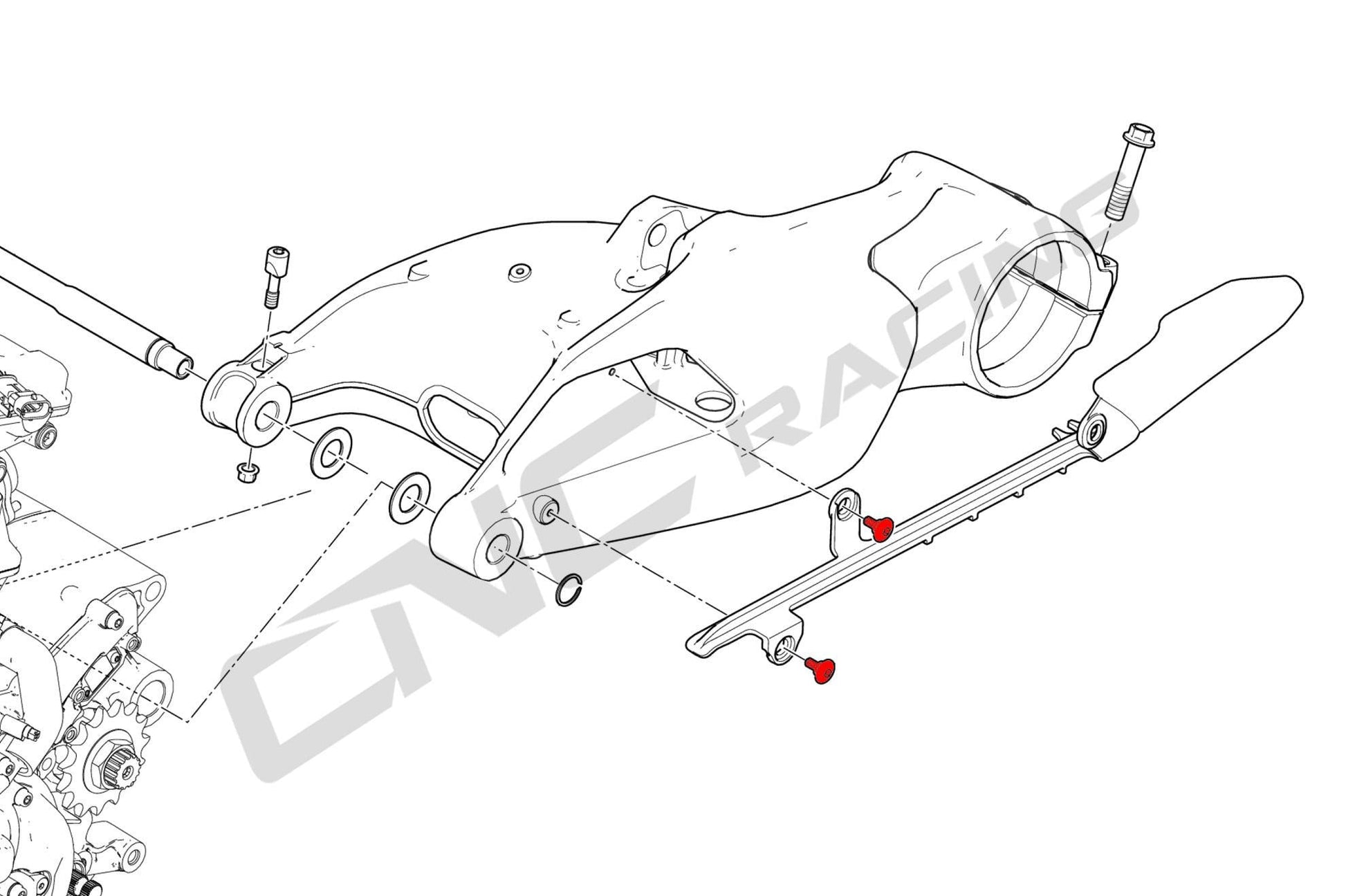KV343 - CNC RACING Ducati Hypermotard Upper Chain Sliding Shoe Screws – Accessories in the Motoraider Motorcycle Aftermarket Accessories and Parts Online Shop