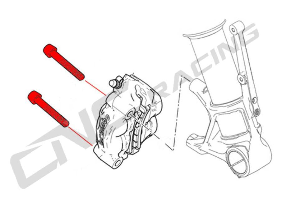 KV355X - CNC RACING Ducati / Aprilia / MV Agusta Titanium Front Brake Caliper Bolts (M 10x1,25x60) – Accessories in the Motoraider Motorcycle Aftermarket Accessories and Parts Online Shop