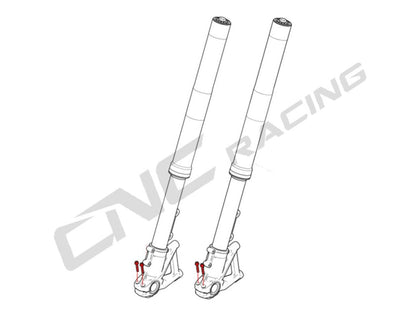KV381X - CNC RACING Ducati Titanium Front Axle Clamp Screws (M6x30) – Accessories in the Motoraider Motorcycle Aftermarket Accessories and Parts Online Shop