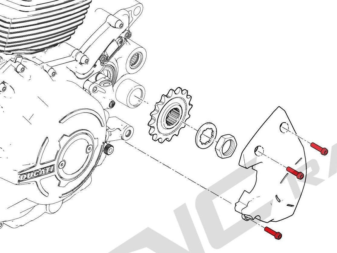 KV383X - CNC RACING Ducati Multistrada 1260 Front Sprocket Cover Titanium Screws (M6x20) – Accessories in the Motoraider Motorcycle Aftermarket Accessories and Parts Online Shop