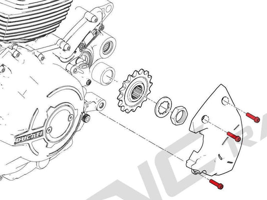 KV383X - CNC RACING Ducati Multistrada 1260 Front Sprocket Cover Titanium Screws (M6x20) – Accessories in the Motoraider Motorcycle Aftermarket Accessories and Parts Online Shop