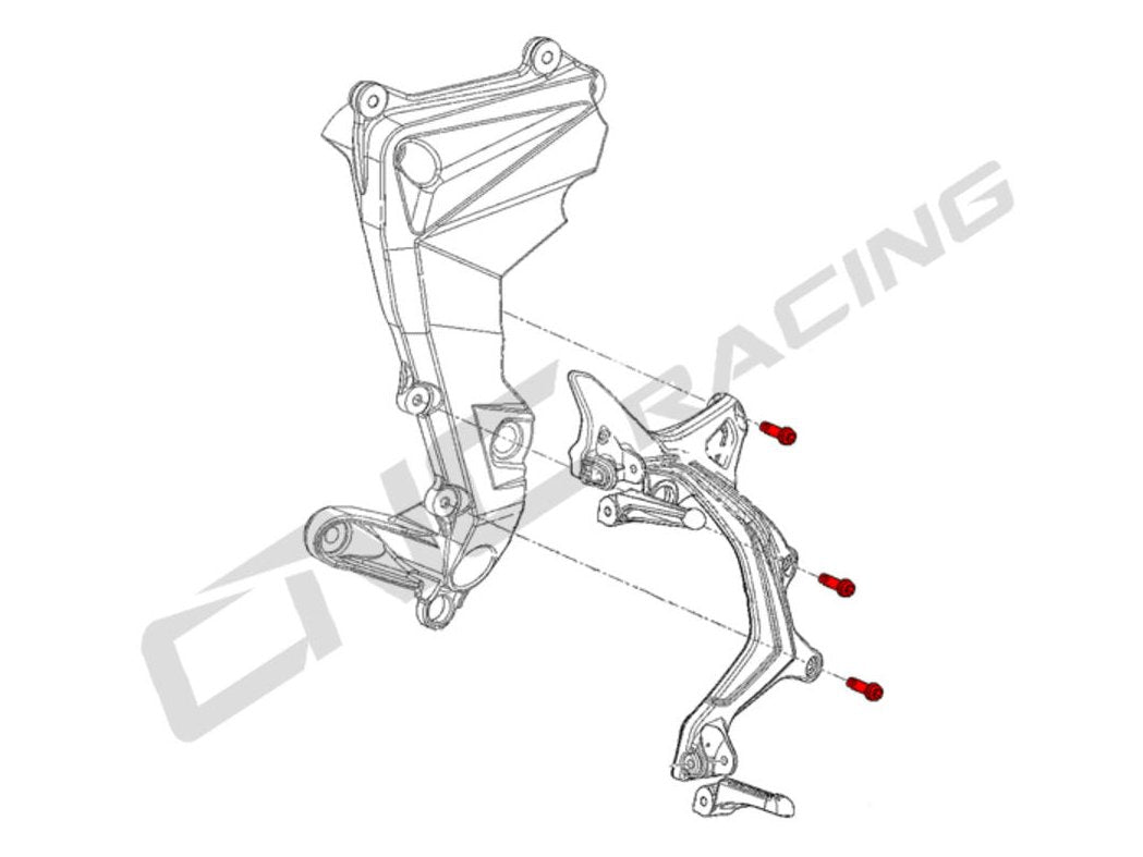 KV391X - CNC RACING MV Agusta Brutale 800 / RR (2016+) Titanium Rearset Bolts (M8x25) – Accessories in the Motoraider Motorcycle Aftermarket Accessories and Parts Online Shop