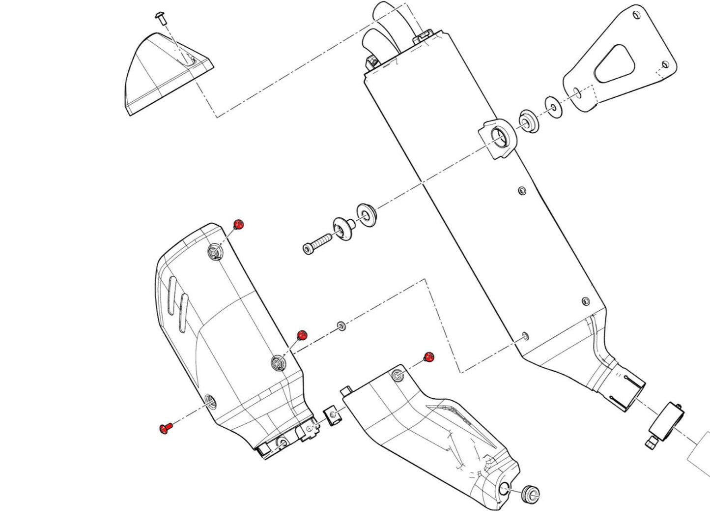 KV398 - CNC RACING Ducati DesertX (2022+) Exhaust Silencer Heat Guard Screws – Accessories in the Motoraider Motorcycle Aftermarket Accessories and Parts Online Shop