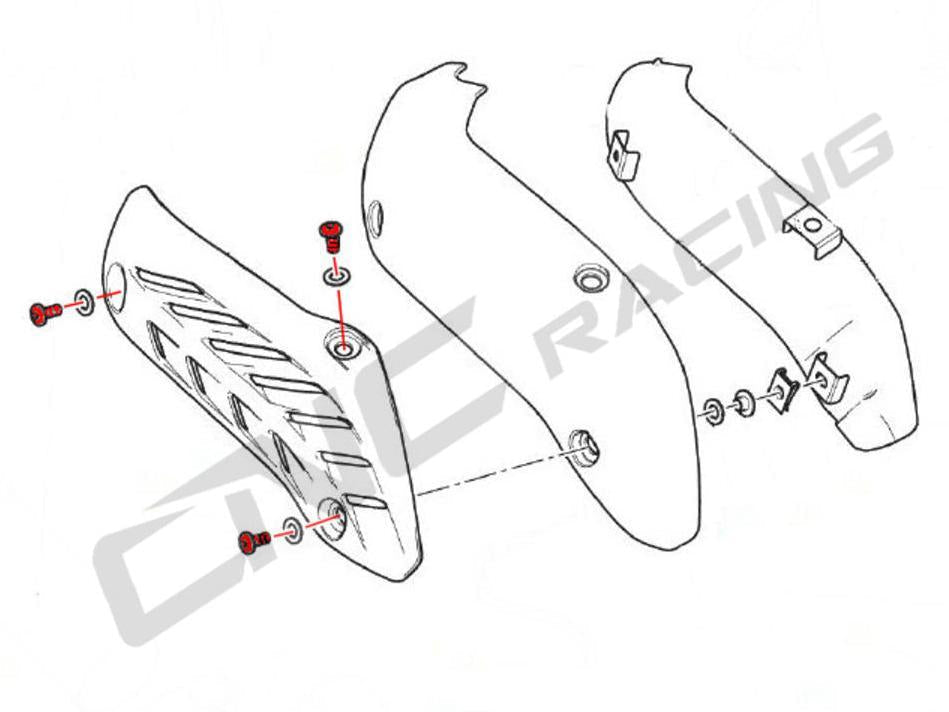 KV420 - CNC RACING Ducati Monster 1200/821 OEM Exhaust Pipe Heat Guard Screws – Accessories in the Motoraider Motorcycle Aftermarket Accessories and Parts Online Shop
