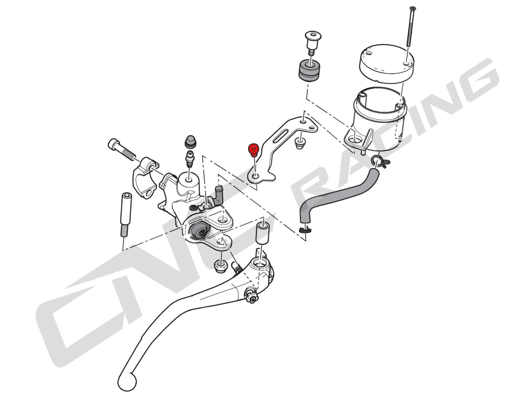 KV443X - CNC RACING Ducati / Aprilia Titanium Front Brake/Clutch Fluid Tank Bracket Screw – Accessories in the Motoraider Motorcycle Aftermarket Accessories and Parts Online Shop