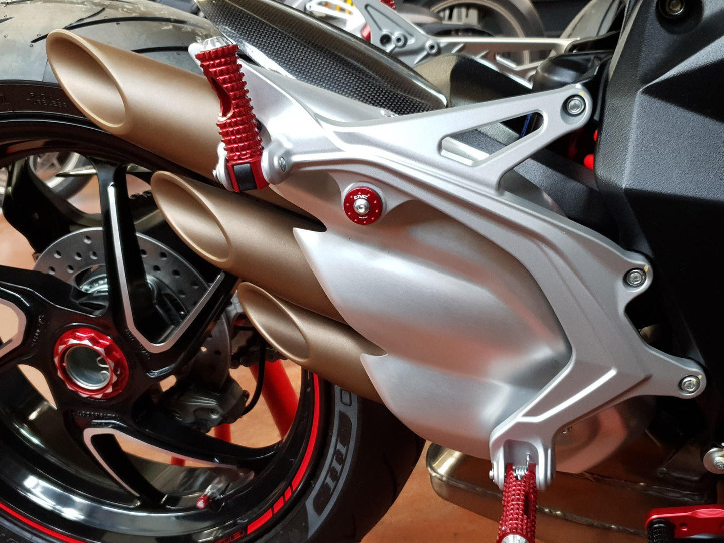 KV453 - CNC RACING MV Agusta Exhaust Silencer Bracket Collar Screw – Accessories in the Motoraider Motorcycle Aftermarket Accessories and Parts Online Shop