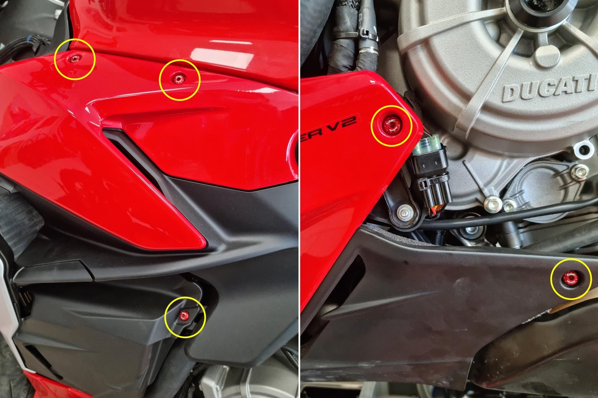 KV477 - CNC RACING Ducati Streetfighter V2 (2022+) Side Fairing Screws – Accessories in the Motoraider Motorcycle Aftermarket Accessories and Parts Online Shop