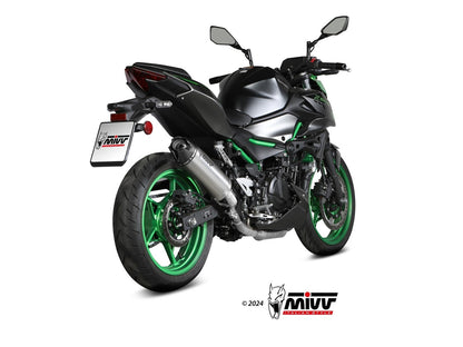 MIVV K.061 KAWASAKI Z 500 / SE ( 2024+ ) Slip On Exhaust "AK-1" (titanium + carbon cap; approved) – Accessories in the 2WheelsHero Motorcycle Aftermarket Accessories and Parts Online Shop