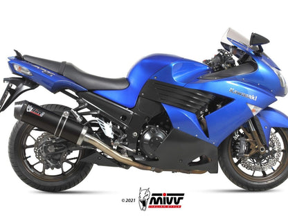 MIVV K.023 KAWASAKI ZZR 1400 ( 2006 - 07 ) Dual Slip On Exhaust "Oval" (black + carbon cap; approved) – Accessories in the 2WheelsHero Motorcycle Aftermarket Accessories and Parts Online Shop