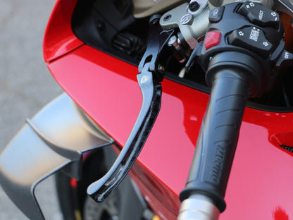 LCR12 - CNC RACING Ducati / Aprilia / MV Agusta Carbon Folding Clutch Lever – Accessories in the Motoraider Motorcycle Aftermarket Accessories and Parts Online Shop