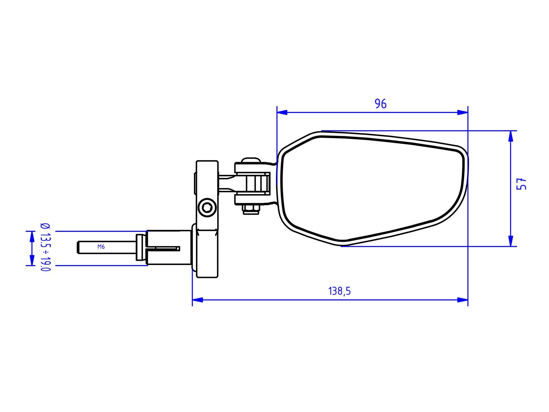 MR711 - CNC RACING Bar End Mirror "EVO" (right) – Accessories in the Motoraider Motorcycle Aftermarket Accessories and Parts Online Shop