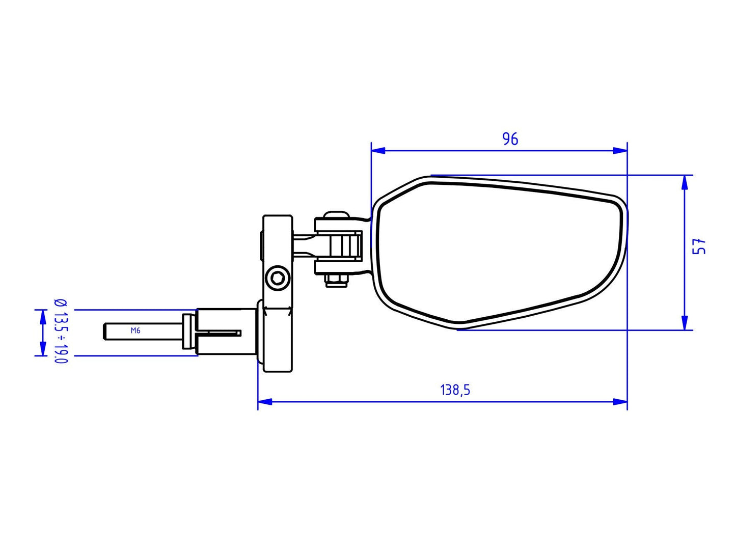 MR711 - CNC RACING Bar End Mirror "EVO" (right) – Accessories in the Motoraider Motorcycle Aftermarket Accessories and Parts Online Shop