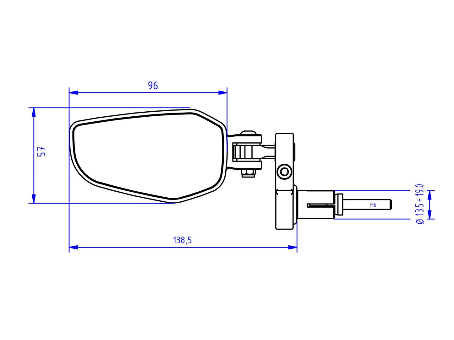 MR712 - CNC RACING Bar End Mirror "EVO" (left) – Accessories in the Motoraider Motorcycle Aftermarket Accessories and Parts Online Shop
