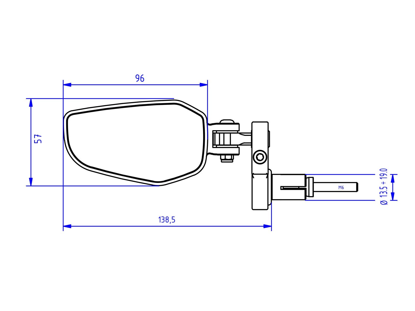 MR712 - CNC RACING Bar End Mirror "EVO" (left) – Accessories in the Motoraider Motorcycle Aftermarket Accessories and Parts Online Shop