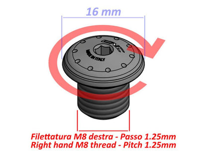 MRA14 - CNC RACING Universal Mirror Blanking Plug (M8; left) – Accessories in the Motoraider Motorcycle Aftermarket Accessories and Parts Online Shop