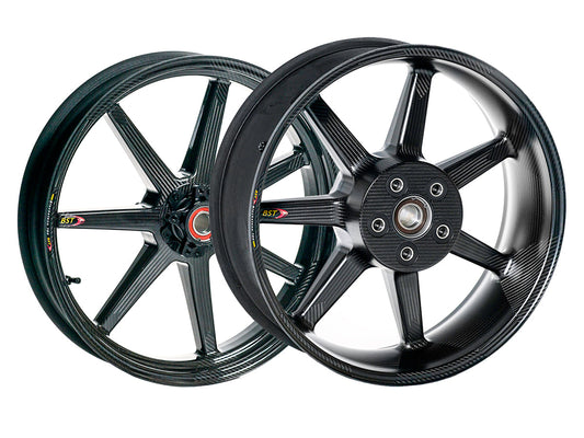 BST Aprilia RSV4 / Tuono V4 (2009+) Carbon Wheels Set "MAMBA 7 TEK" (3.5" x 17" Front; 6" x 17" Rear) – Accessories in the Motoraider Motorcycle Aftermarket Accessories and Parts Online Shop