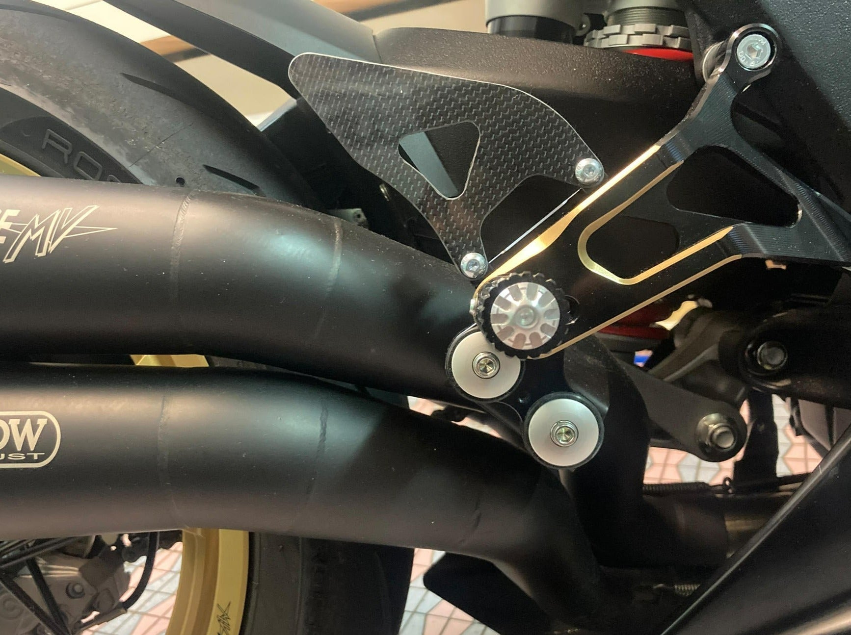 PES50 - CNC RACING MV Agusta Superveloce (2020+) Rearset Mounting Kit for Arrow Exhaust (for CNC RACING rearsets) – Accessories in the Motoraider Motorcycle Aftermarket Accessories and Parts Online Shop