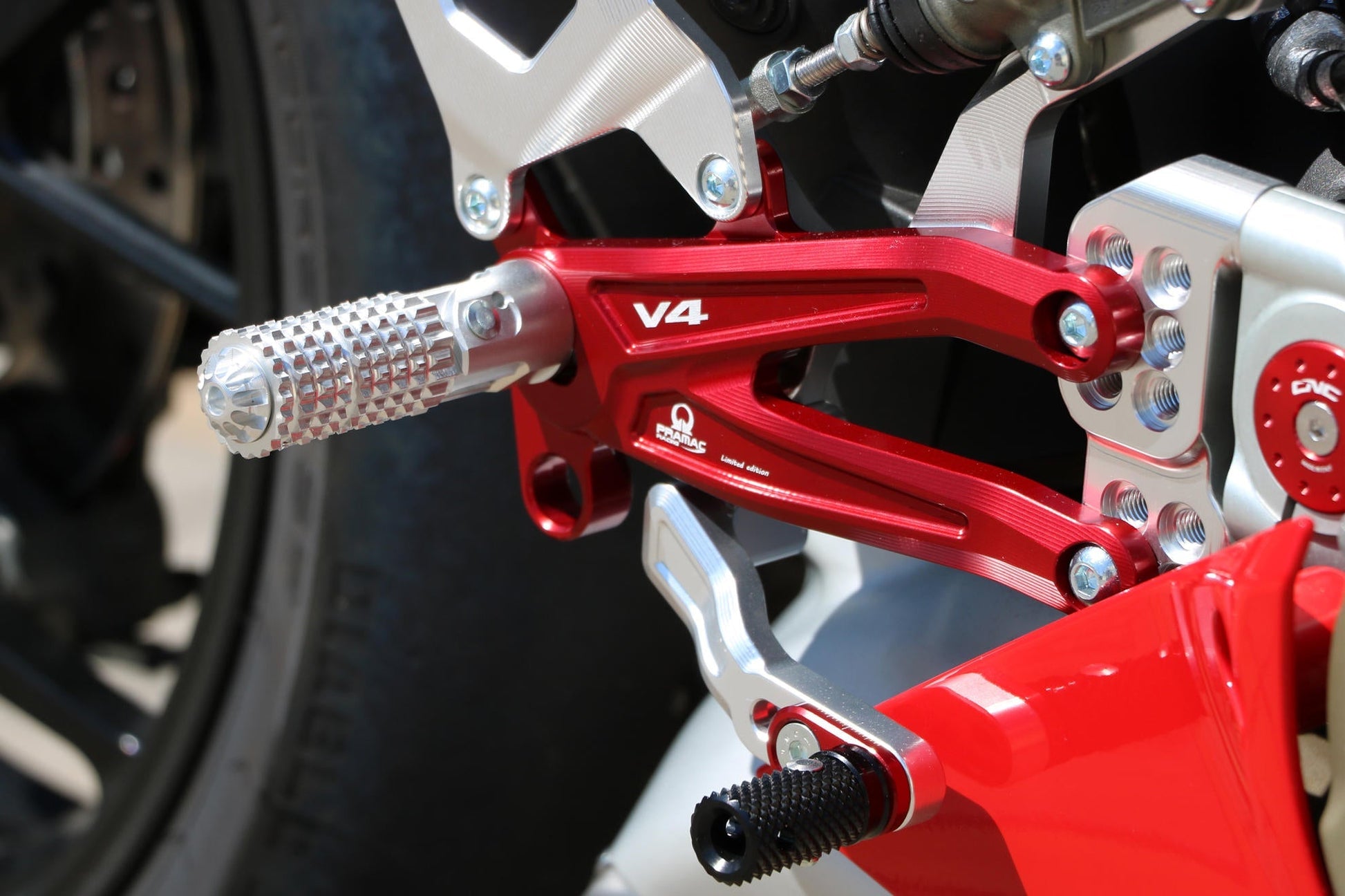 PE408PR - CNC RACING Ducati Panigale V4 (18/24) Adjustable Rearset "RPS Carbon" (Pramac Racing edition) – Accessories in the Motoraider Motorcycle Aftermarket Accessories and Parts Online Shop