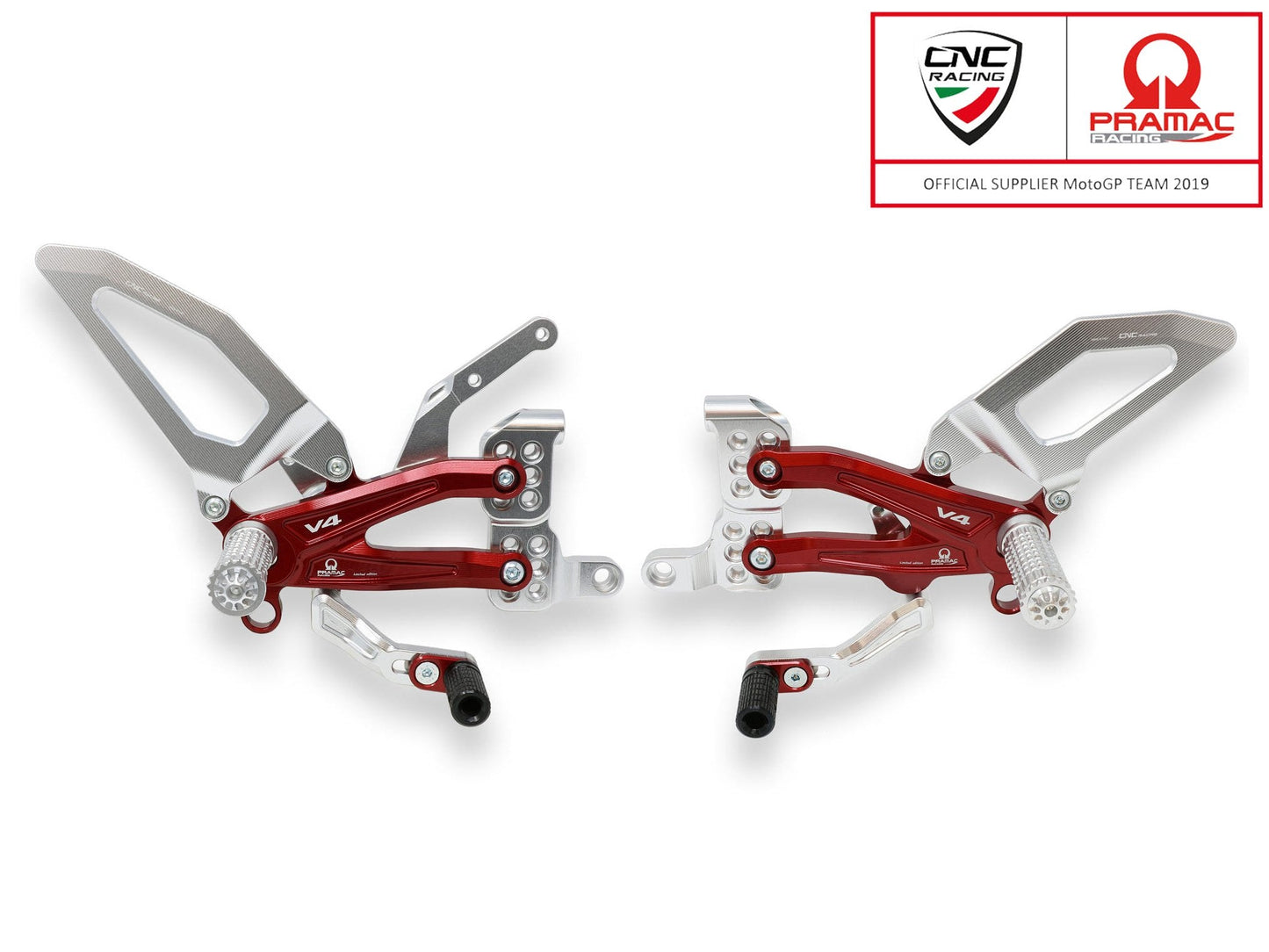 PE407PR - CNC RACING Ducati Panigale V4 (18/24) Adjustable Rearset "Easy" (Pramac Racing edition) – Accessories in the Motoraider Motorcycle Aftermarket Accessories and Parts Online Shop