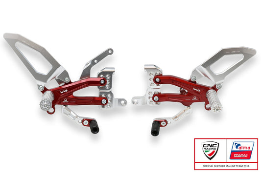 PE407PR - CNC RACING Ducati Panigale V4 (18/24) Adjustable Rearset "Easy" (Pramac Racing edition) – Accessories in the Motoraider Motorcycle Aftermarket Accessories and Parts Online Shop