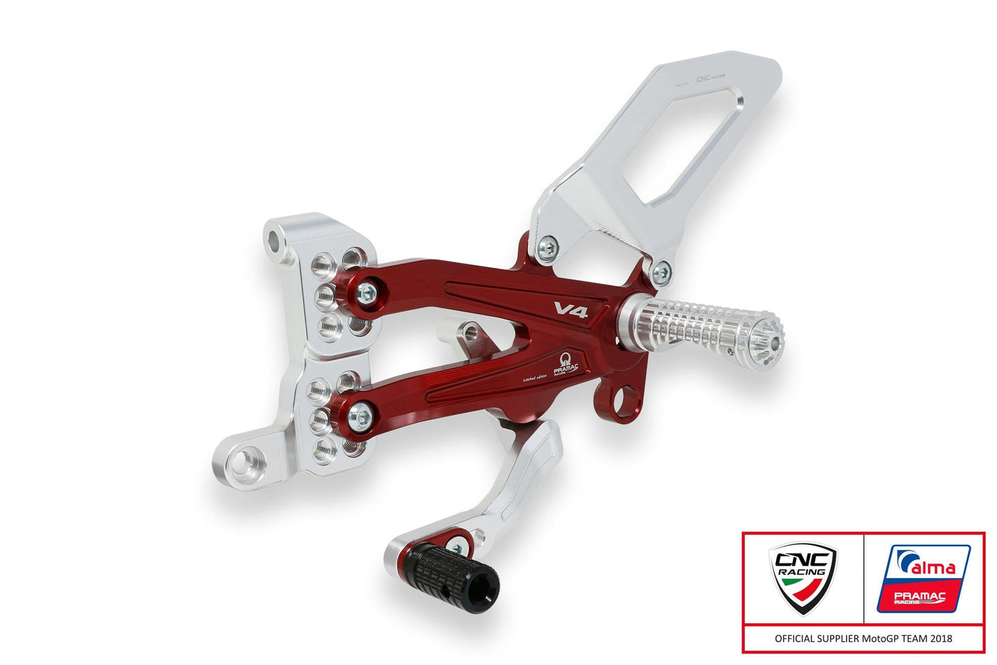 PE407PR - CNC RACING Ducati Panigale V4 (18/24) Adjustable Rearset "Easy" (Pramac Racing edition) – Accessories in the Motoraider Motorcycle Aftermarket Accessories and Parts Online Shop