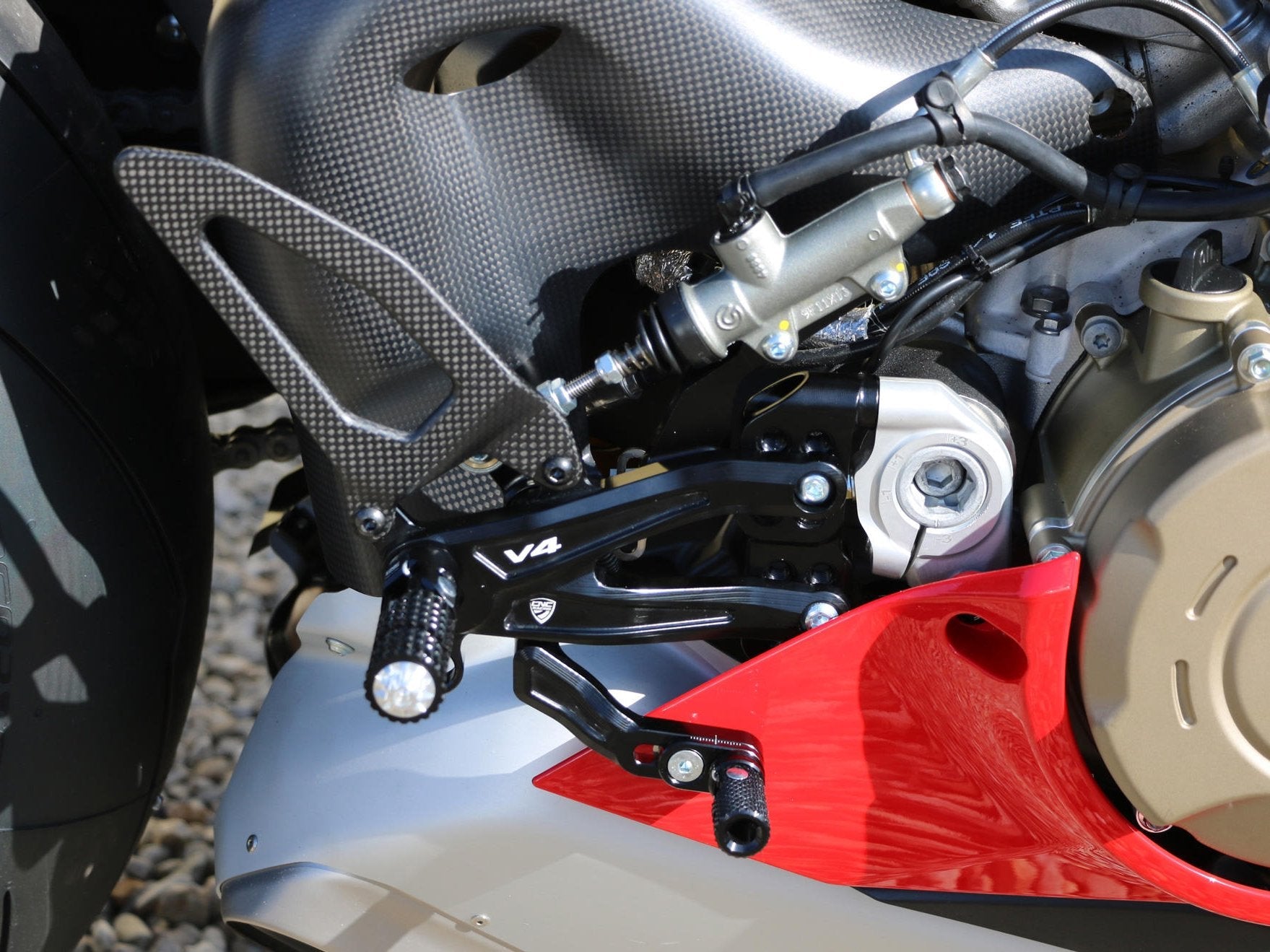 PE408 - CNC RACING Ducati Panigale V4 (18/24) Adjustable Rearset "RPS Carbon" – Accessories in the Motoraider Motorcycle Aftermarket Accessories and Parts Online Shop