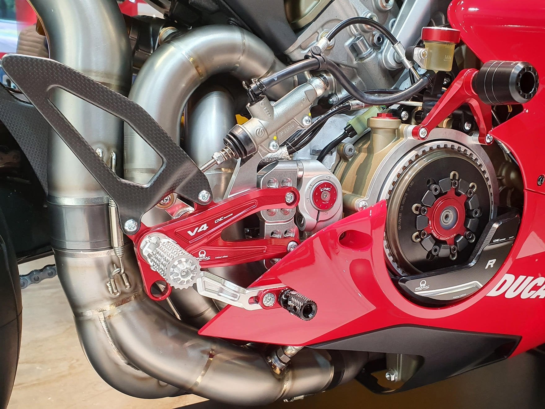 PE408PR - CNC RACING Ducati Panigale V4 (18/24) Adjustable Rearset "RPS Carbon" (Pramac Racing edition) – Accessories in the Motoraider Motorcycle Aftermarket Accessories and Parts Online Shop