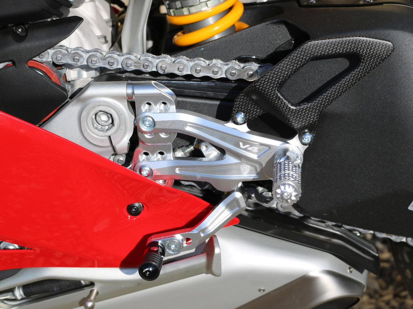 PE408 - CNC RACING Ducati Panigale V4 (18/24) Adjustable Rearset "RPS Carbon" – Accessories in the Motoraider Motorcycle Aftermarket Accessories and Parts Online Shop
