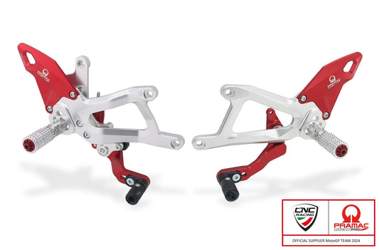 CNC RACING PE414PR Ducati Panigale V4 / V4S (2025+) Adjustable Rearsets (Pramac Limited Edition) – Accessories in the Motoraider Motorcycle Aftermarket Accessories and Parts Online Shop