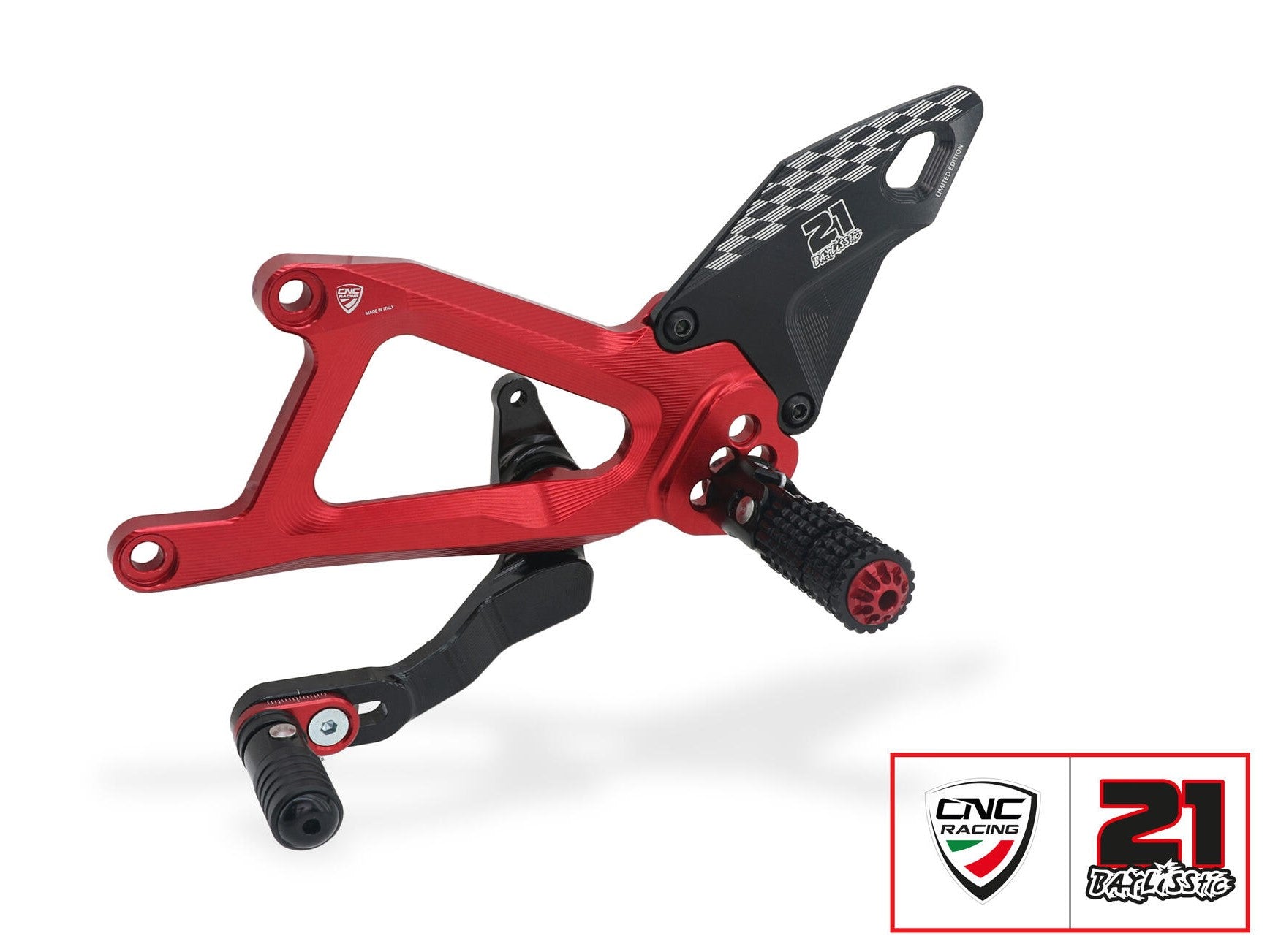 CNC RACING PE414TB Ducati Panigale V4 / V4S (2025+) Adjustable Rearsets (Troy Bayliss Limited Edition) – Accessories in the Motoraider Motorcycle Aftermarket Accessories and Parts Online Shop