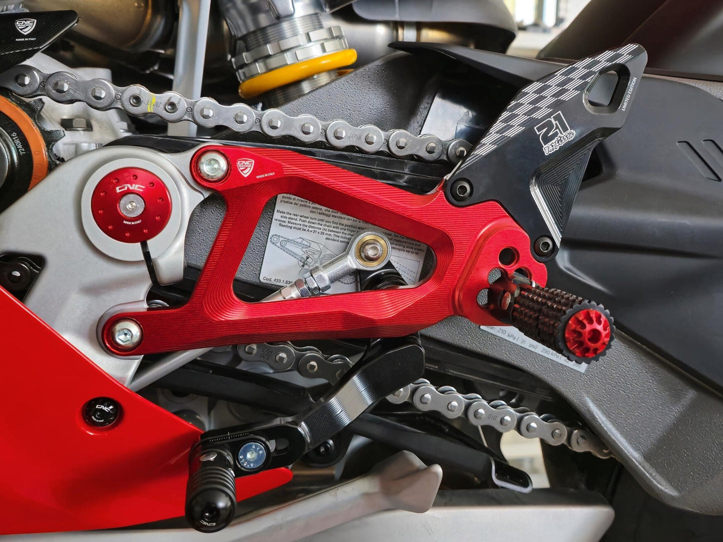CNC RACING PE414TB Ducati Panigale V4 / V4S (2025+) Adjustable Rearsets (Troy Bayliss Limited Edition) – Accessories in the Motoraider Motorcycle Aftermarket Accessories and Parts Online Shop