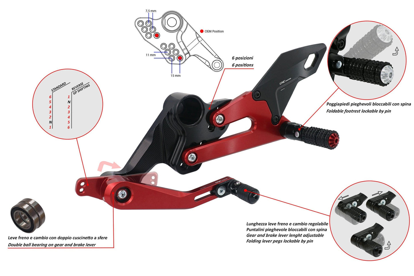 PE507 - CNC RACING Aprilia RS 660 / Tuono (2020+) Adjustable Rearset – Accessories in the Motoraider Motorcycle Aftermarket Accessories and Parts Online Shop